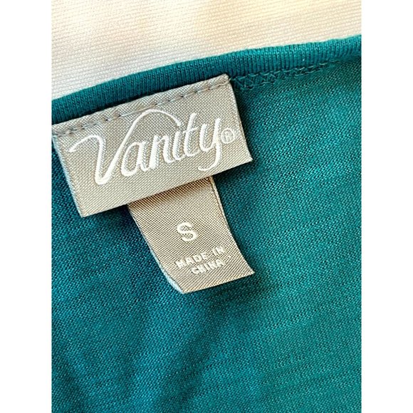 Vanity Women's Lace Sleeveless Tank Top Round Neck Teal Blue Size Small - Picture 5 of 5